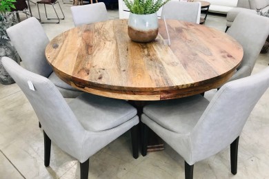 monsoon round dining table natural finish
